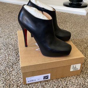 Christian Louboutin Miss 120 Napa black leather booties, size 41